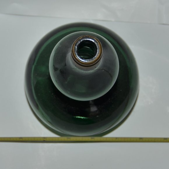 large green glass decorative jug decanter bottle home decor - Picture 7 of 13